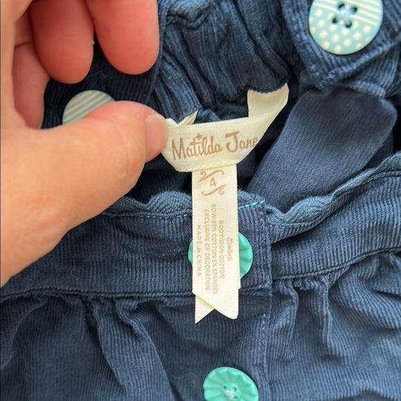 Matilda Jane Wonderment Like a Melody Kids Navy Blue Suspender Skirt Size 5 - Picture 2 of 5